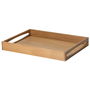 Continenta Bandeja 49x35x6,3 cm de Madera de Roble con Asas para Transporte Seguro